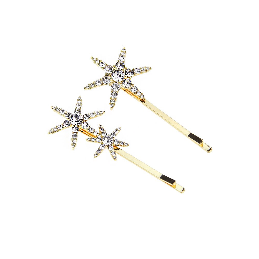 Crystal Starfish Hair Bobby Pins